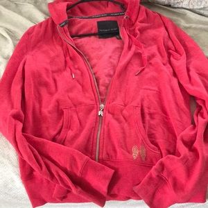 Victoria’s Secret Hoodie Pink w/Gold Sz Large